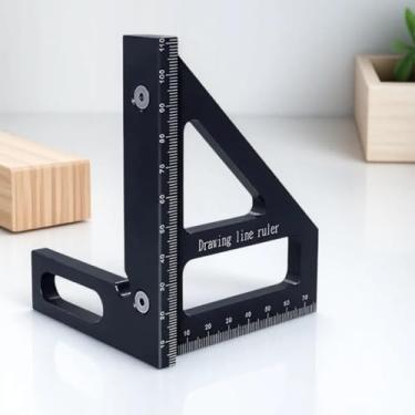 Imagem de Régua de medição multiângulo 3D, quadrado de liga de alumínio de 45/90 graus, transferidor de triângulo de esquadria de precisão e ferramenta de medidor de layout para carpintaria, marcenaria
