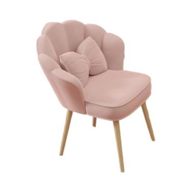 Imagem de DimyFew Cadeira de vaidade com design nórdico e travesseiro para maquiagem, Rosa