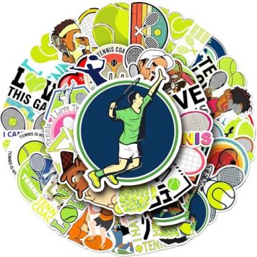 Imagem de Tennis Stickers for Water Bottles,[50pcs] Sports Tennis Stickers Pack for Teens,Girls,Boys,Adults,Kids,Waterproof Stickers,Laptop,Bicycle Phone,Car,Cup,Computer,Skateboard Aesthetic Stickers