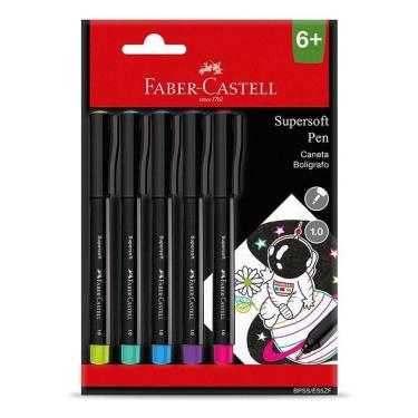 Imagem de Caneta Supersoft Pen 1.0mm Bpsses5zf 5 Cores - Faber Castell