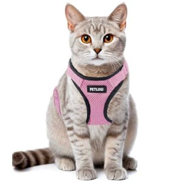 Imagem de Peitoral para gatos, à prova de fuga, com coleira para caminhar, suporte macio para o peito, tamanho ajustável, macio, ajustável, respirável, gatinhos, cães pequenos