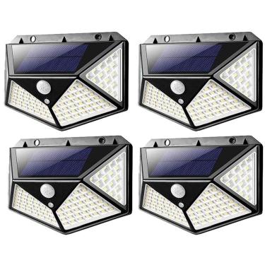 Imagem de Luminaria Solar Sensor Inteligente 3 Funçoes Kit 4 Uni