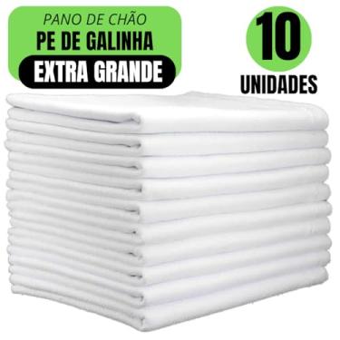 Imagem de Kit 10 Panos de Chão Branco Ditap Mix Grosso 45x70cm Saco Duplo Reforçado Ideal para Limpeza Pesada