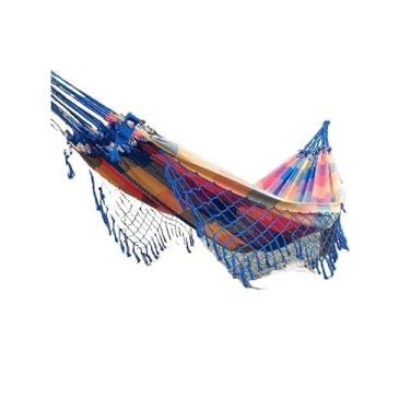 Imagem de Rede De Descanso dormir Em Tear De Casal Gigante(Laranja com vermelho e azul)