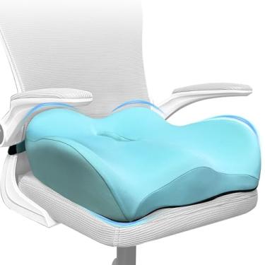 Imagem de X Almofadas de assento grandes de espuma viscoelástica para cadeiras de escritório, almofada ergonômica para cadeira de escritório para cóccix de bumbum, ciática, reforço de assento de carro para