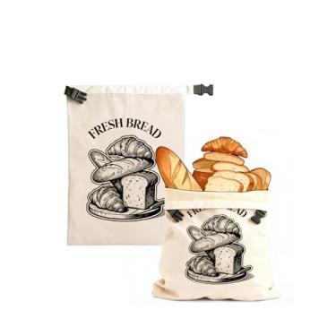 Imagem de CHADWICK Sacos de pão de cera de abelha – Linho orgânico reutilizável com padrão de designer – Preservação de frescor para fermento, pão caseiro – Saco de armazenamento de alimentos adequado para