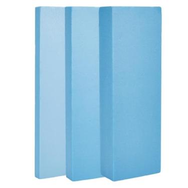 Imagem de BENECREAT 3 peças de 3 estilos de placas de espuma azul, 11,8 x 3,9 x 0,8 ~ 5 cm, folhas de espuma de artesanato DIY e isolamento para modelos e esculturas, modelos de isolamento, artesanato