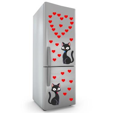 Imagem de Adesivo Para Geladeira Ou Paredes Casal Gatinhos