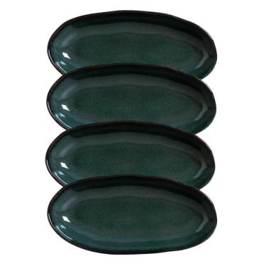 Imagem de Conjunto Com 04 Travessas Oval Funda Grande 32x16 Cm Orgânico Oceano Porto Brasil