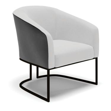 Imagem de Cadeira Sala De Jantar Base Industrial Preto Stella Pto/linho D03 - D'rossi Cor Cinza