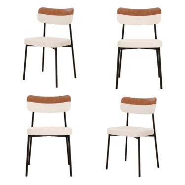 Imagem de Cadeira Mynna Fixa C/4 Pes 525 X 470 X 790 Mm C/4 Un. Crt.palha/courino Caramelo Crt Palha/courino Caramelo