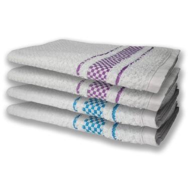 Imagem de 4 Panos De Prato Atoalhado Felpudo Premium Azul+roxo