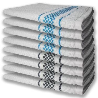 Imagem de 8 Panos De Prato Atoalhado Felpudo Premium 4 Azul 4 Preto