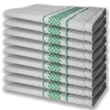 Imagem de 9 Panos De Prato Atoalhado Felpudo Premium Verde