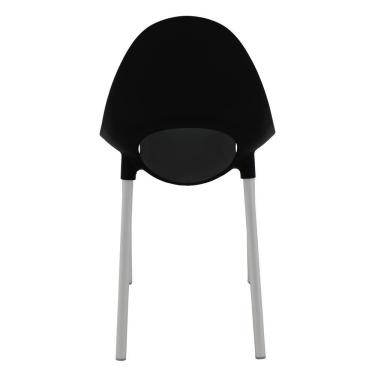 Imagem de Cadeira Tramontina Elisa Summa Em Polipropileno Preto Com Pernas De Alumínio Anodizado
