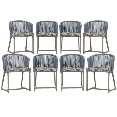 Imagem de 8 Cadeiras De Jantar área Noronha Fendi E6 Trama Original Prata