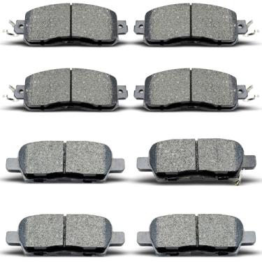 Imagem de DYZJKWJW D1415 D1650 8 peças de pastilhas de freio de cerâmica dianteiras traseiras adequadas para 2013 2014 2015 2016 2017 2018 2019 2020 2021 2022 para Nissan Altima