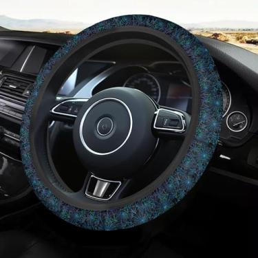 Imagem de Capas de volante Temdrsuy 38.1 cm Universal/Halloween Spiderweb, design antiderrapante e lavável | Acessórios para carro, unissex (teia de aranha)