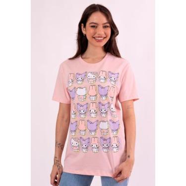 Imagem de Camiseta Hello Kitty My Melody e Kuromi Trio - Piticas, 8, Rosa, Uniss
