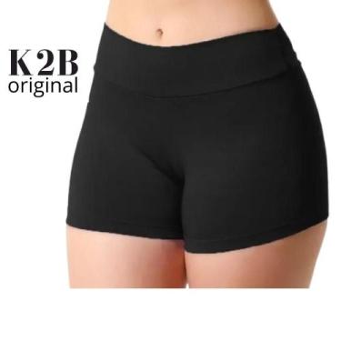 Imagem de Shorts K2b Feminino Fitness Roupa de Academia Cós Largo Elastano, Pret