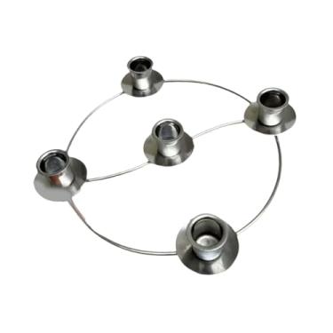 Imagem de Fenteer Castiçal de Ferro em Formato de Anel do Advento, Ornamento de Mesa, Guirlanda Redonda para Festas na Sala de Estar e Sala de Jantar.