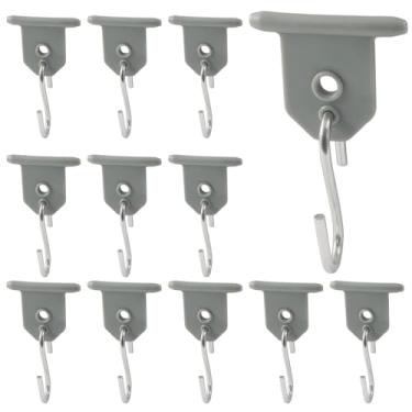 Imagem de Moicstiy 12 ganchos de toldo para trailer, clipes deslizam facilmente para o canal da barra do rolo do toldo do trailer, ganchos em S para festa de Natal, barraca de acampamento, suprimentos internos