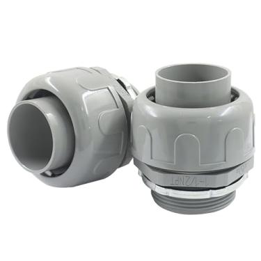 Imagem de Moicstiy 2 peças 1-1/2 polegada NPT conector líquido apertado não metálico, conector de conduíte elétrico reto, acessórios de conduíte flexível de PVC listado pela UL