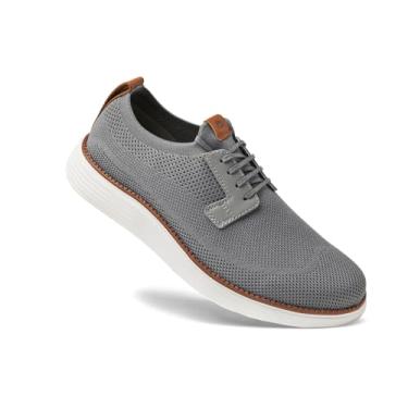 Imagem de CANLES ModernistLook Glideo Sapato social masculino de malha com suporte de arco bico largo respirável para fascite plantar e alívio de dores nos pés, ardósia, 9 Wide