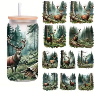 Imagem de F02C18K01 UV DTF Cup Wraps Inverno UV DTF Transferência Adesivo Impermeável para Copos de Vidro, Mobiliário, Artesanato DIY, Adesivos de Transferência para DIY Garrafa de Água Laptop Decalque Madeira