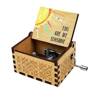 Imagem de Caixa de música para presente para esposa e namorada – Caixa de música You are My Sunshine, presentes para marido, namorado, mini caixa musical de madeira, mecanismo de mecanismo, presente de aniversário de Dia dos Namorados