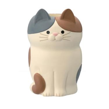Imagem de Estink Suporte para Telefone de Gato, Decoração e Organizador de Mesa de Animal Bonito Com Material de Resina Durável para Telefones Celulares, Tablets, óculos e Canetas (Gato tricolor agachado)