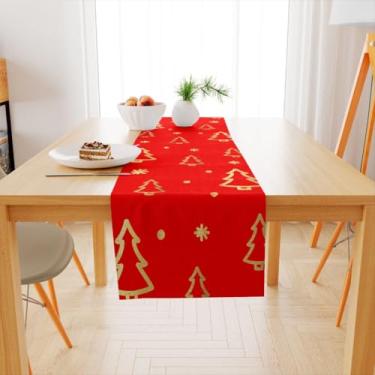 Imagem de Caminho de Mesa Natal, Caminho de Mesa Trilho Toalha Natal 4 Ou 6 Lugares, 1,35x0,40, Retrô(TME-16507)