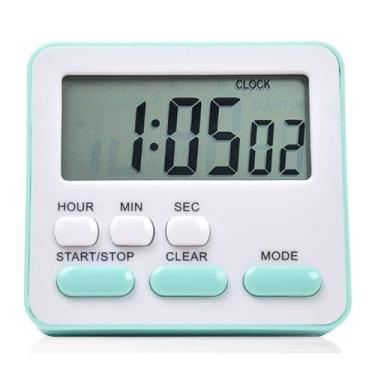 Imagem de Suporte magnético para trás e tripé com temporizador digital, contagem up/down, modo mudo, função de memória para estudo, exames, despertador de cozinha (laranja, verde, rosa)