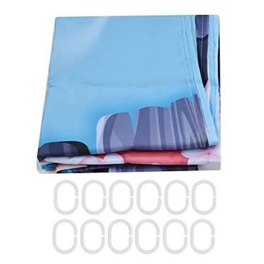 Imagem de Cortina fresca de verão com gancho cortina de chuveiro à prova d'água para banheiro casa banheira (180 * 180cm)