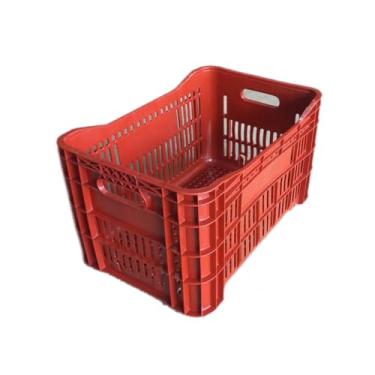 Imagem de Caixa Organizadora Multiuso Agricola Vazada Feira Plastica 49L(VERMELHO)