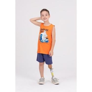 Imagem de Conjunto Regata Infantil Summer Surf Laranja-Masculino