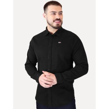 Imagem de Camisa Tommy Jeans Masculina Regular Corduroy Preta-Masculino