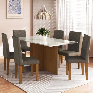 Imagem de Mesa Jantar 6 Lugares Denver Freijo/Off White/Cacau - Panorama Móveis