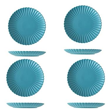 Imagem de Conjunto de 4 pratos de cerâmica de 25,4 cm, para salada, bife, macarrão, sobremesa e aperitivo, pratos de jantar. Forno de micro-ondas e lava-louças, utensílios de jantar, pratos de jantar