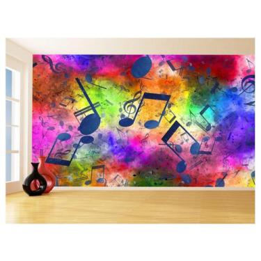 Imagem de Papel De Parede 3D Musica Notas Musicais Cores 3,5M Mus59 - Você Decor