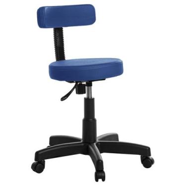 Imagem de Cadeira Mocho Estética Clinica Tatuador Rv Cor Azul - Goldflex