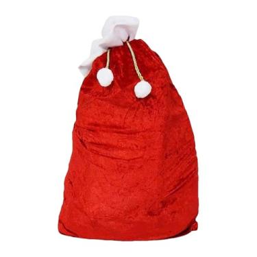 Imagem de Bolsa de brinquedo de Papai Noel, bolsa grande de Natal com cordão de 70 x 40 cm para lanches, brinquedos e armazenamento de presentes, sacolas festivas para lembrancinhas de festa, reuniões de