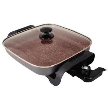 Imagem de Panela de Arroz，Panela EléTrica de Arroz Ceramica，Capacidade de 3, 5 Litros，Vem Com Tampa de Vidro，Multi-Funcional Adequado para Cozinha Cozinhar VáRios Pratos(127V)