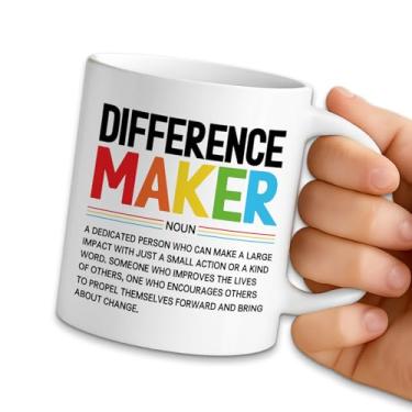 Imagem de NAHMAKNE Caneca de café inspiradora engraçada, definição de criador de diferenças, xícara de chá de café de cerâmica de 325 ml, presentes de agradecimento para professor chefe mentor, presentes de