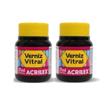 Imagem de Kit 2 Verniz Vitral Acrilex Rosa 537 37ml – Acabamento Transparente e Brilhante para Vidro, Copos, Garrafas, Vasos, Cerâmica e Porcelana