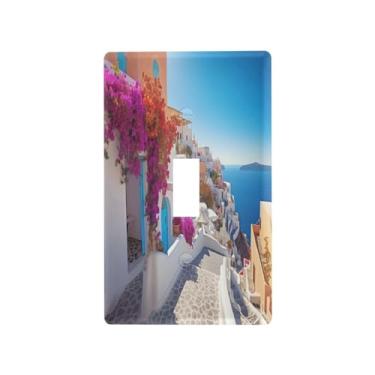 Imagem de KEEPREAL Capa decorativa para placa de parede para interruptor de luz - Capa de tomada Villagecore romântica de 1 gangue (11,5 x 7 cm) Acessórios elétricos para decoração de casa, proteção de