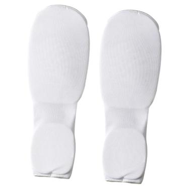 Imagem de menolana Conjunto de 2 Protetores de Antebraço e Punho Acolchoados Brancos com Abertura para o Polegar, Ideal para Kickboxing, Academia, Crianças e Adultos, M