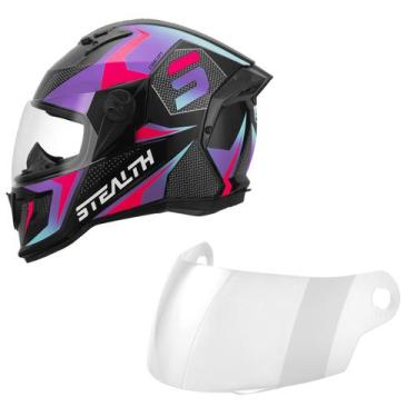 Imagem de Kit Capacete Fechado Pro Tork Stealth Concept + Viseira Cristal, ROSA 