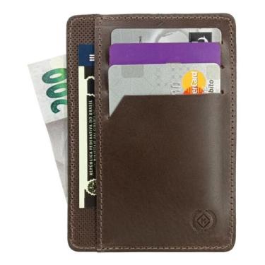 Imagem de Carteira Masculina Couro com porta cartões cédulas cnh acompanha caixa