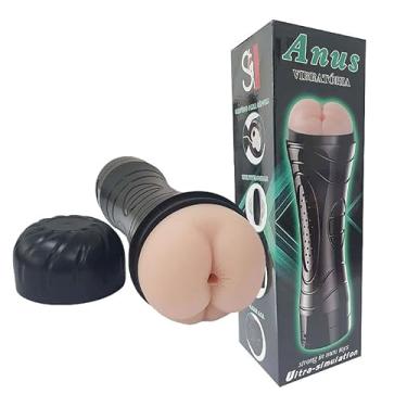 Imagem de Masturbador Anus com Vibrador em Cyberskin Bussy Multivelocidade Lanterna em TPR e ABS 29cm x 10cm